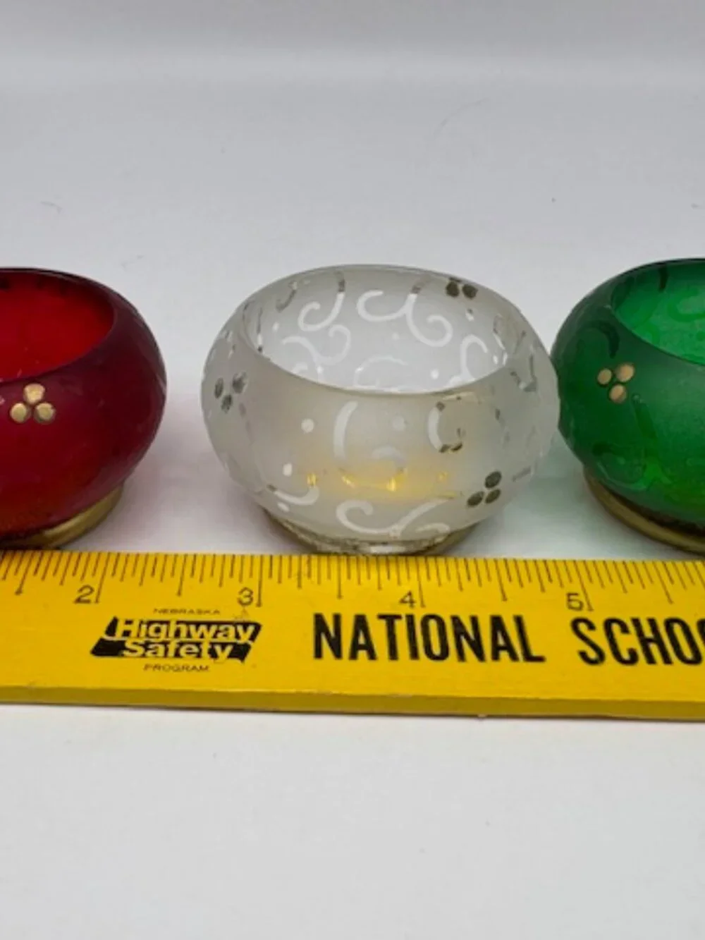 Vintage PartyLite P9115 CANDLE HOLDERS Festive Flair Tealight Trio Christmas